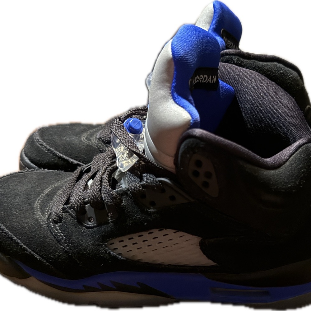 Jordan Retro Black and Blue Sneakers - Picture 3 of 5